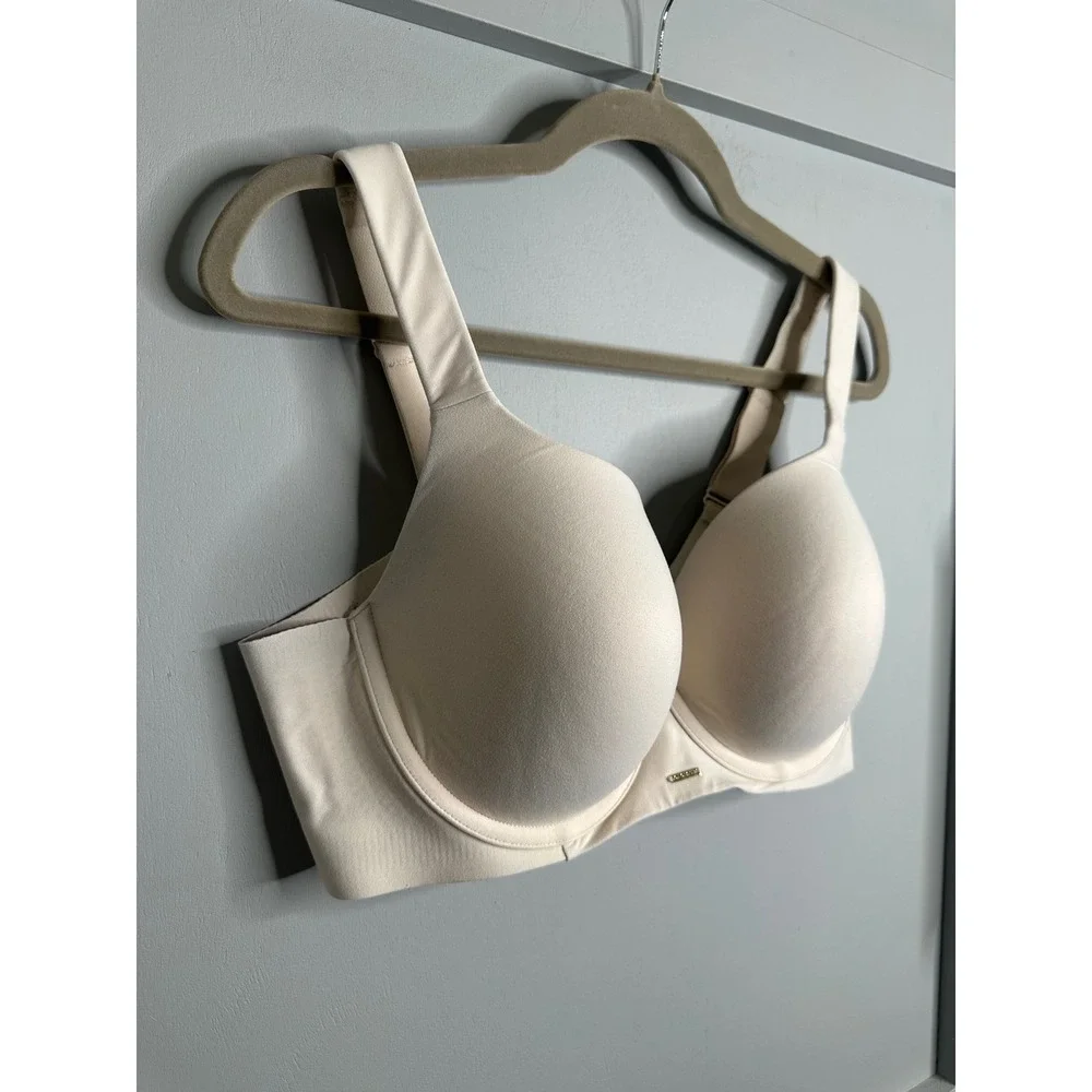 Cacique Lightly Lined Balconette Bra Beige 38DD Underwire 1136877